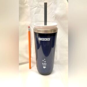 Zoku Iced Coffee Maker Air Tight Travel Mug, Blue 256
